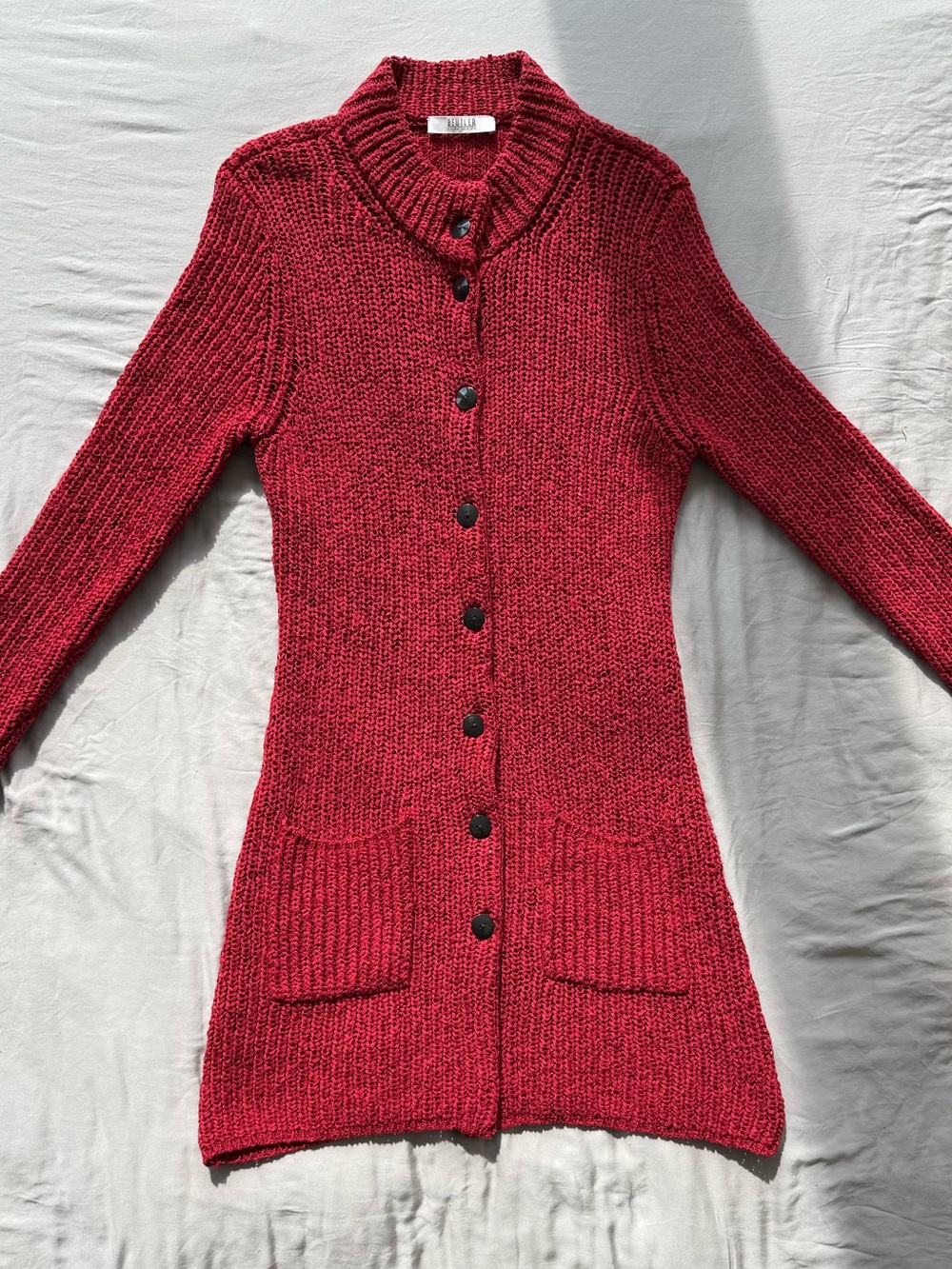 Beutler Swiss Design Knit Coat Dress with Genuine Horn Buttons - Picture 2 of 9